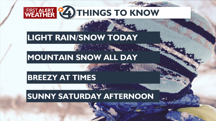Light rain/snow mix with mountain snow into Saturday then clearing and ...