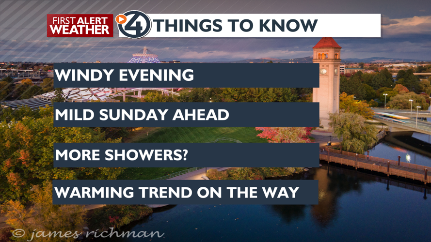 The wind and rain are gone for a very nice and mild Sunday in Spokane ...