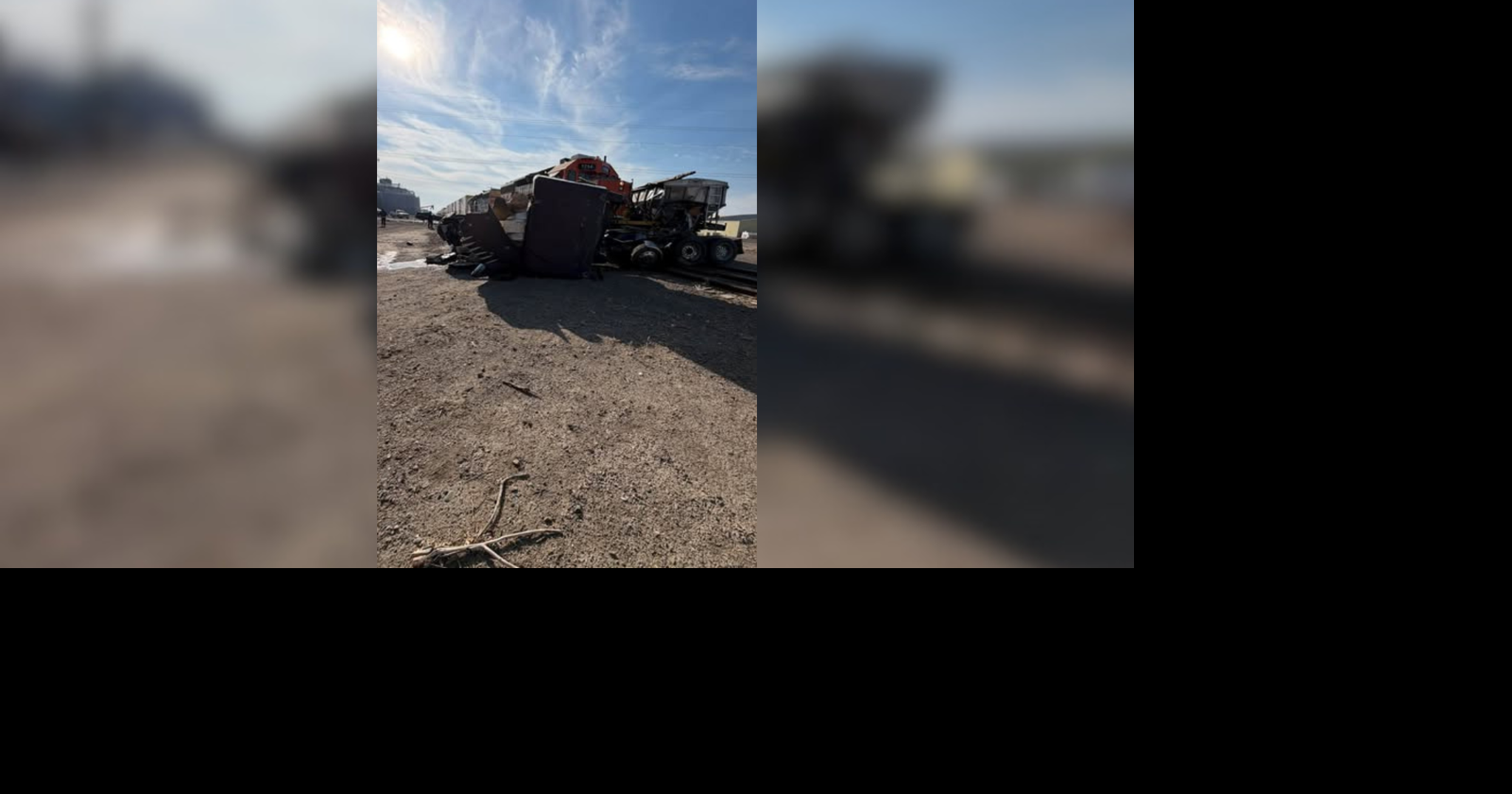 Train and semi truck crash in Adams County