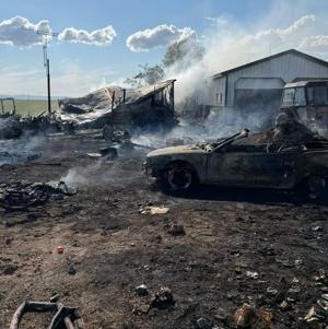Shed and cars burned in fire in Franklin County, statewide burn ban reminder issued by Sherrif's office