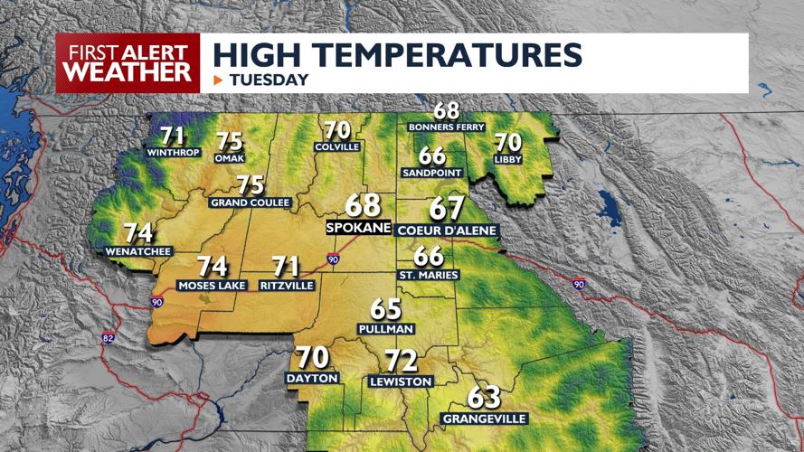 🌤️After a cool start, temperatures back up around average on Tuesday ...
