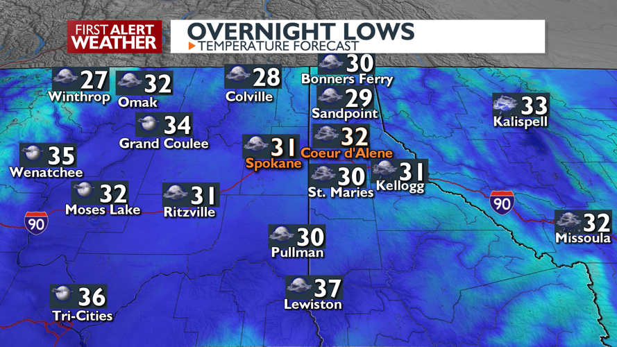 The wind and rain are gone for a very nice and mild Sunday in Spokane ...