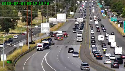 Crash blocking westbound I-90 near Hamilton Street | News | kxly.com