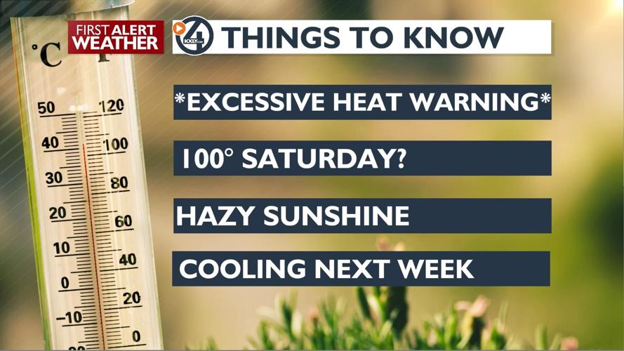 EXCESSIVE HEAT WARNING; here we go again into the 90s and triple digits ...