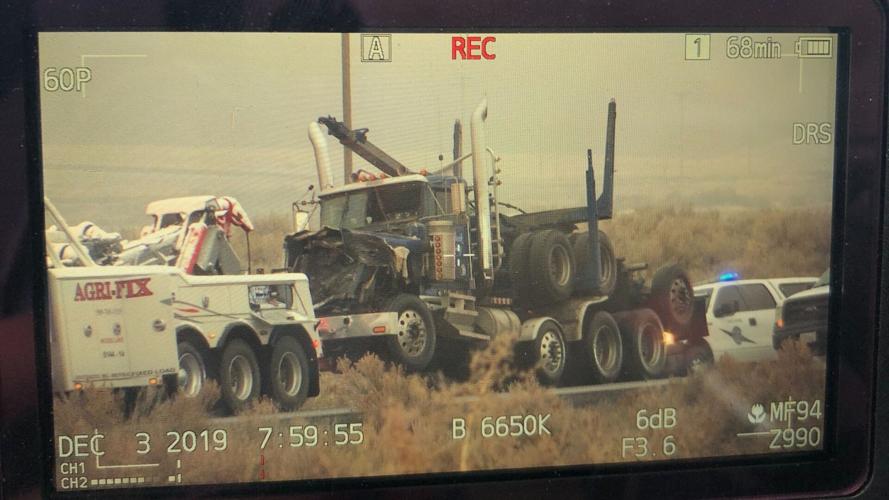PHOTOS Multiple semi crashes cause backups along I90 between Moses
