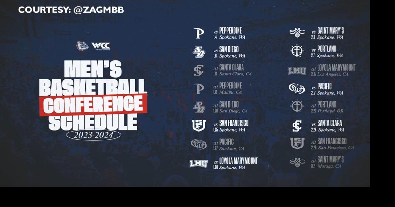 Gonzaga Men's Basketball 23-24 conference schedule released | Sports |  kxly.com