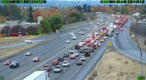 Crash Causes Traffic Slowdowns on Westbound I-90 in Spokane