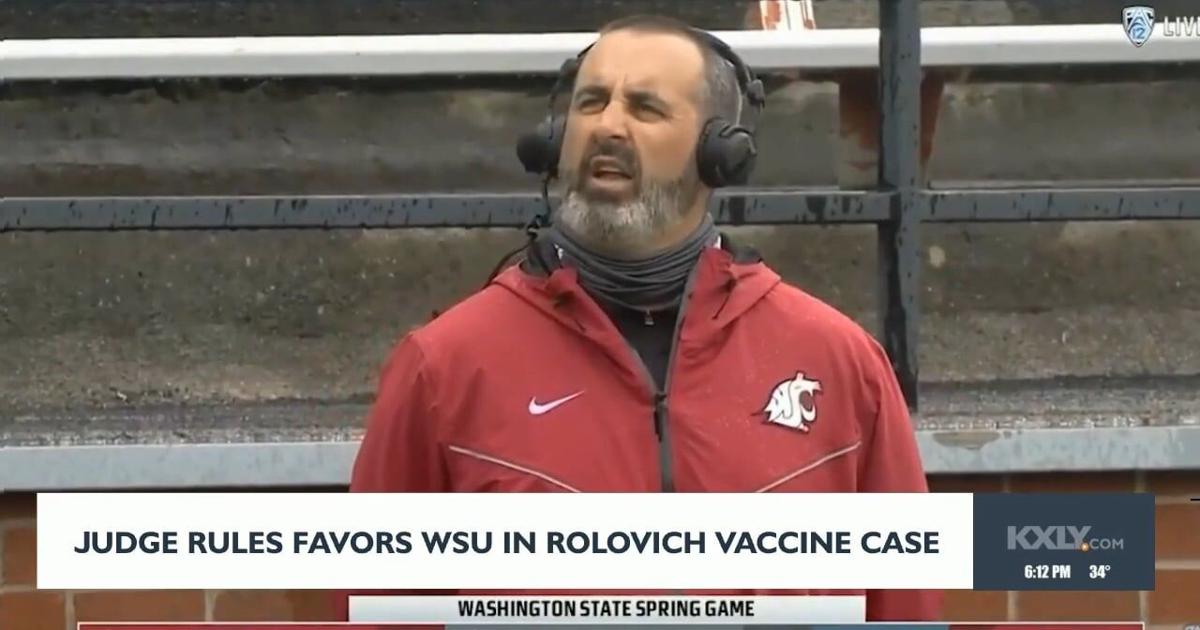 Mike Rolovich Judge rules favors WSU in Rolovich vaccine case | Video | kxly.com