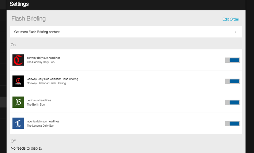 Flash News Briefing Advanced Settings