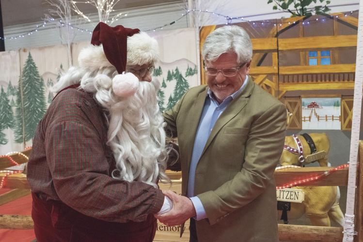 Santa and Mayor Hosmer