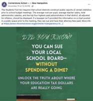 Christian group promotes lawsuits against NH school districts that fail to post salaries