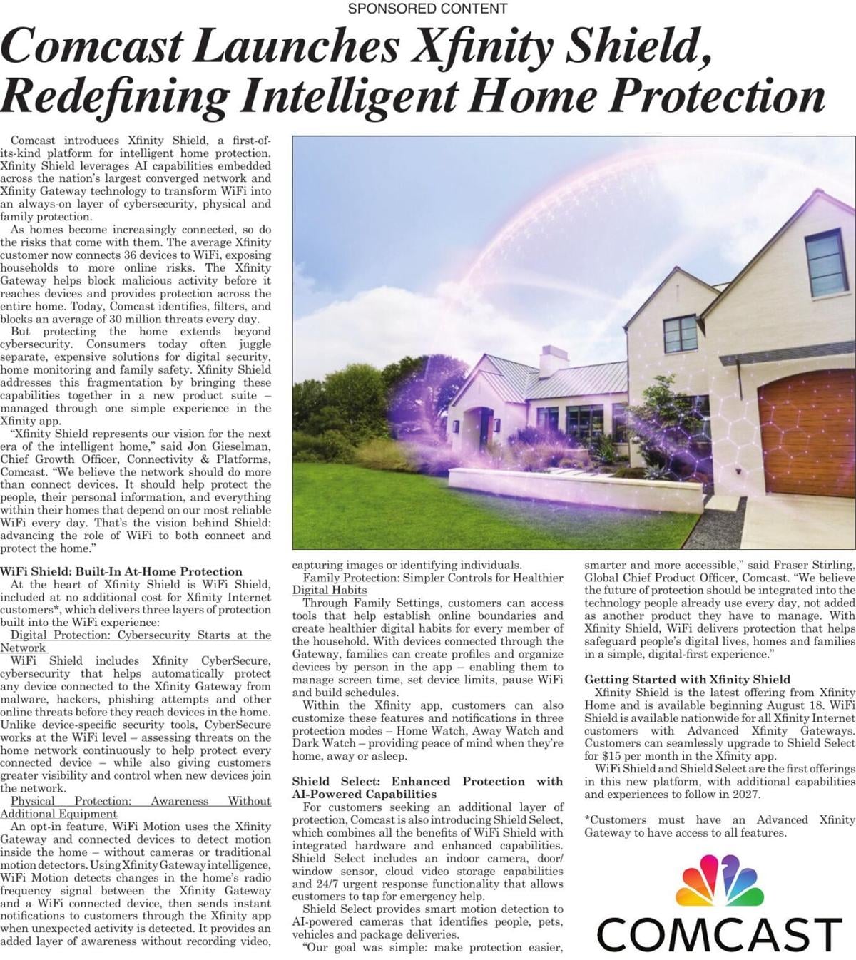 Comcast Launches Xfinity Shield, Redefining Intelligent Home Protection