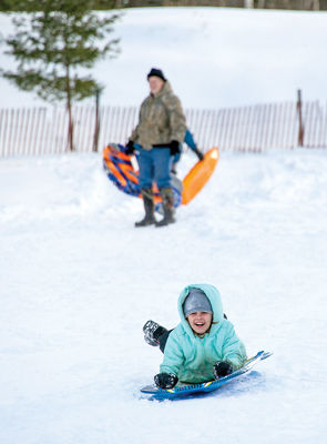 Fresh snow, sledding heaven!