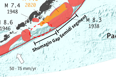 Large earthquakes have been common along the Alaska-Aleutian subduction zone, except at the Shumagin Gap.  Yinchu Li