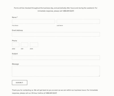 New Beginnings form submission