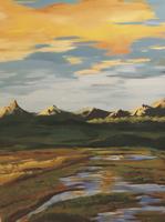 Create an acrylic landscape painting