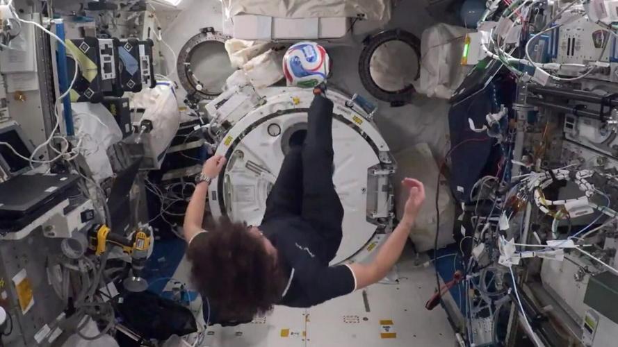 Astronaut performs overhead kick in space ahead of World Cup