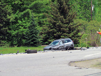 Three hurt in Gilford collision