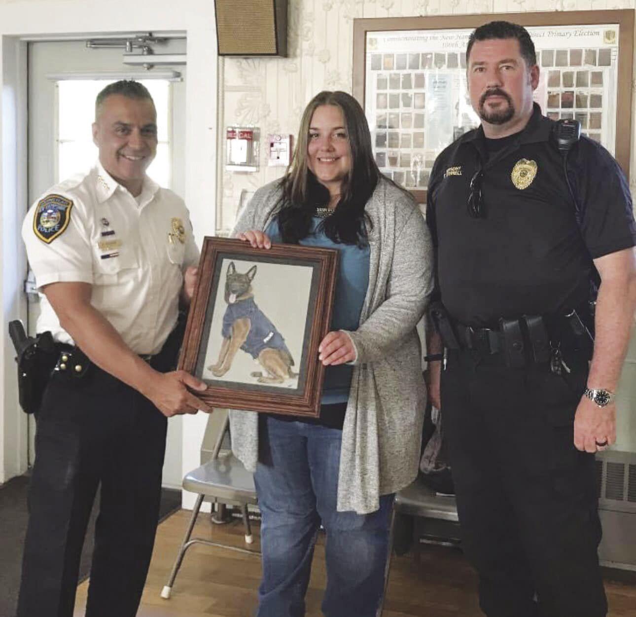 Ashley Turcotte with painting Courts & Cops