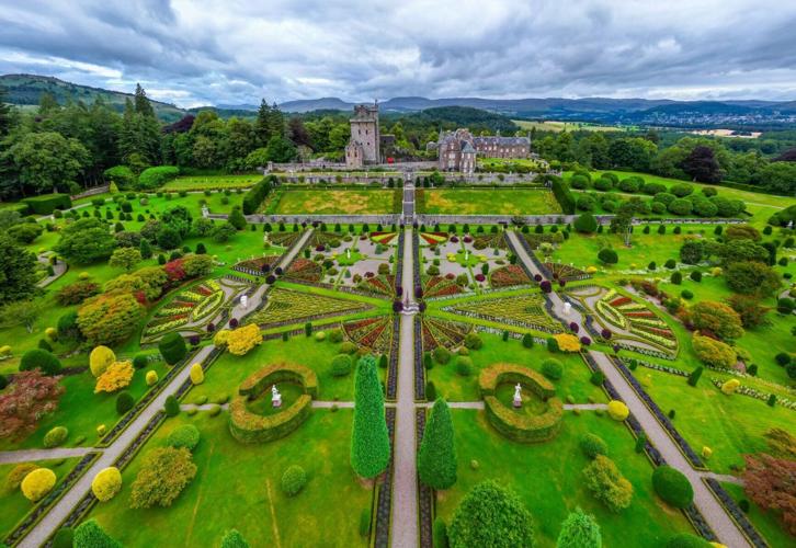 Gardens in bloom at castle where Outlander filmed