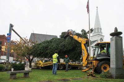 It’s official: Christmas tree in place near Laconia train station