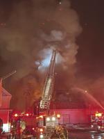 Wolfeboro firefighters working to contain fire at Hunter's grocery store Monday night