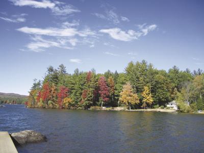 Scenic Webster Lake in Franklin, New Hampshire.