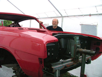 A work of nostalgia - Arnold Dunn of Laconia is bringing one of his first cars back to life