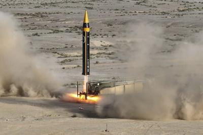 Iran launched two missiles, possibly modified versions of this Khorramshahr ballistic missile, at the island of Diego Garcia.