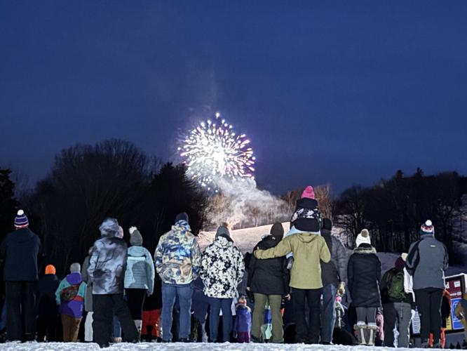 Fireworks over the mountain