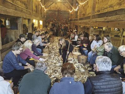 Corn husking and a Contra Dance