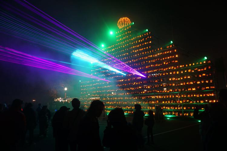 Pink and blue lights