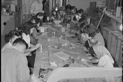 Japanese Americans incarcerated at Heart Mountain concentration camp in Wyoming took art classes at the craft shop, using what they could find.