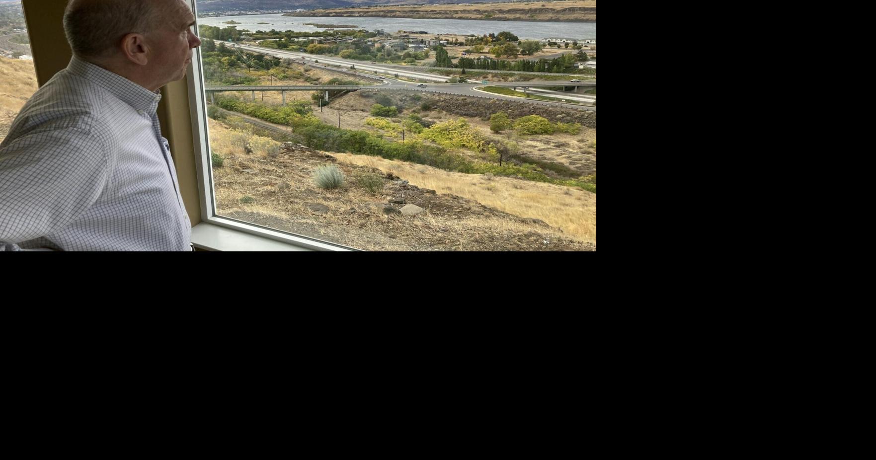 The Columbia River running through The Dalles, Oregon, supplies water to cool data centers.