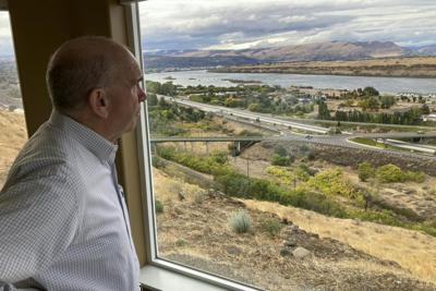 The Columbia River running through The Dalles, Oregon, supplies water to cool data centers.