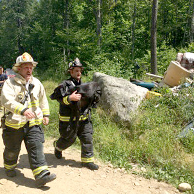 Dog and cat rescued from fire, Gilmanton home is destroyed