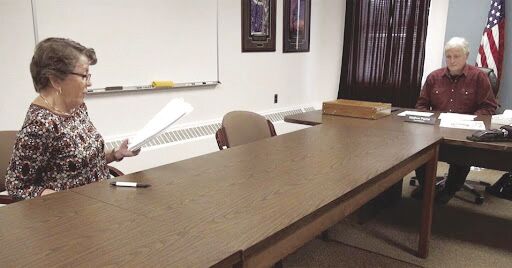 Patti Cain with commissioner