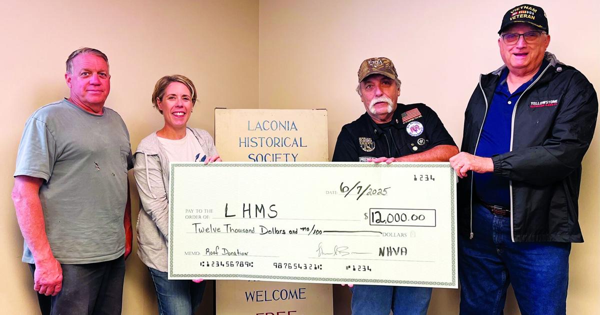 Laconia Historical & Museum Society receives $12K donation from the New Hampshire Veterans Association