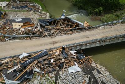 Fast-moving floodwater from a storm damaged bridges and homes and broke apart Million Bible Church in Richmond, Ky., in late June 2026.