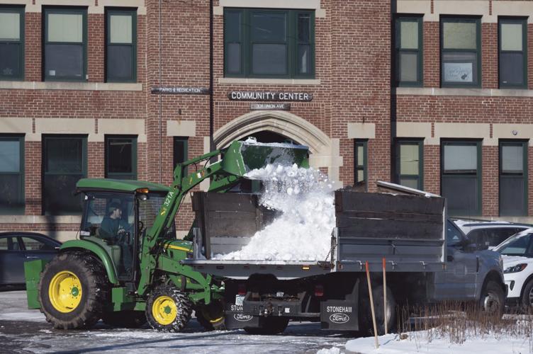 Plowing at the community center