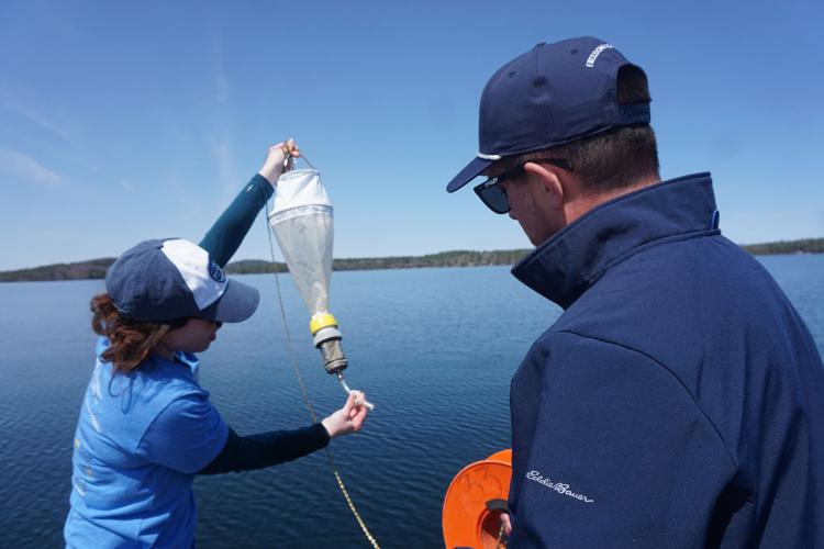 Collecting plankton samples