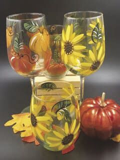 Hand-painted stemware.