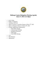 Belknap County Delegation Meeting June 27