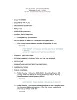CITY COUNCIL MEETING September 22, 2025 Agenda