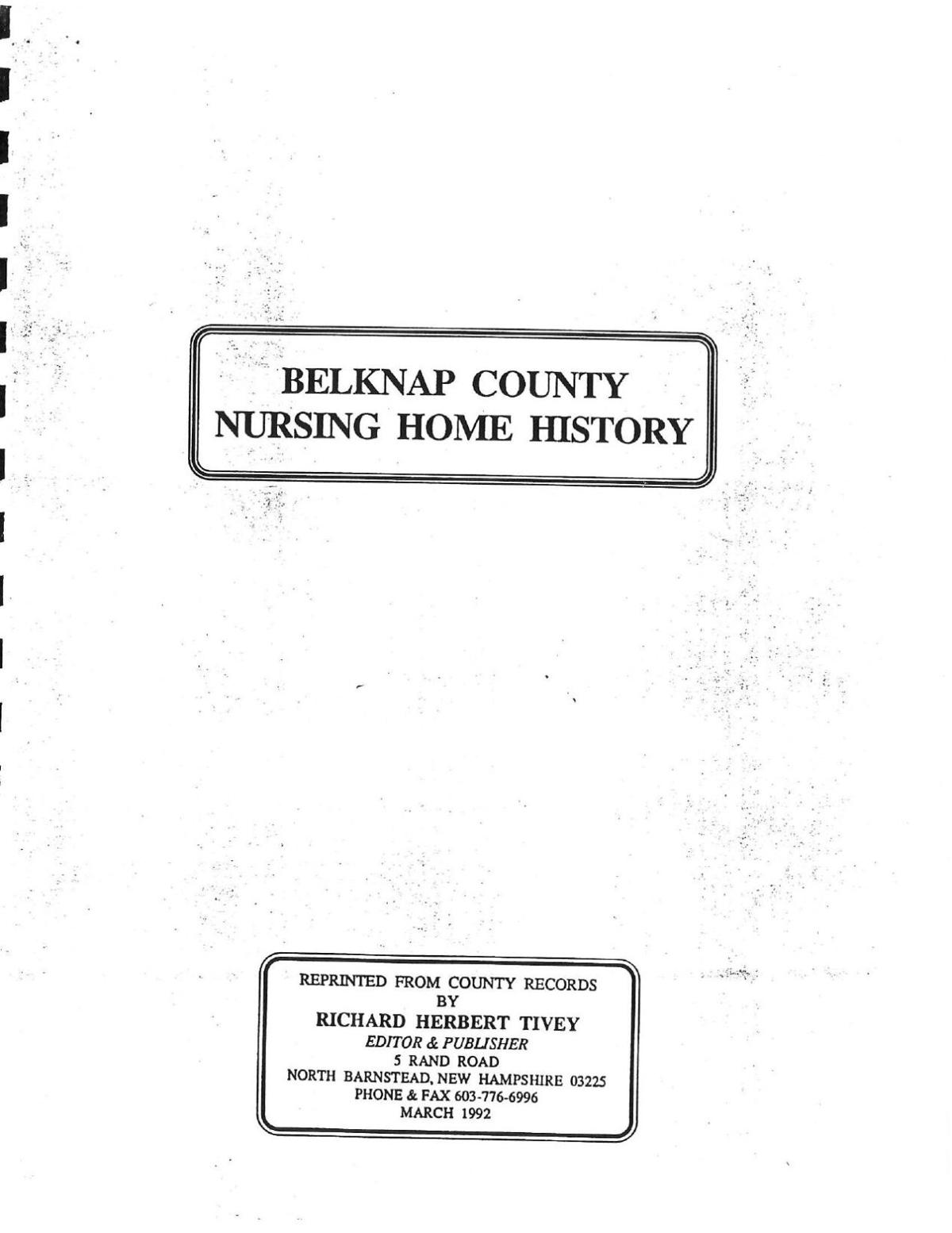 Belknap County Nursing Home History