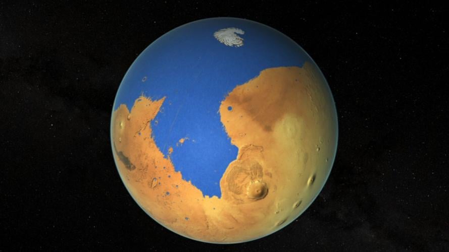 Red planet was half blue say space scientists
