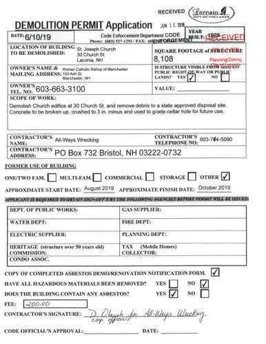 St. Joseph demo permit