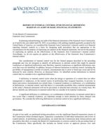 Gunstock Internal Control Letter 2022