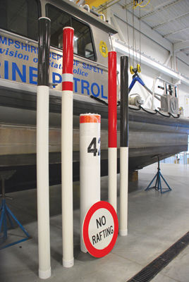 From wood to PVC – navigational buoys spend winter in the ice