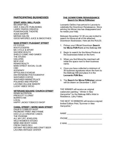 Listing of businesses and rules.